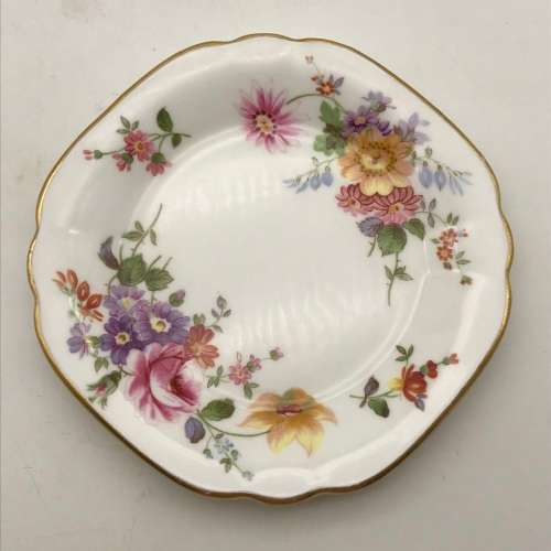 Pair Royal Crown Derby `Posies` Biscuit Plates