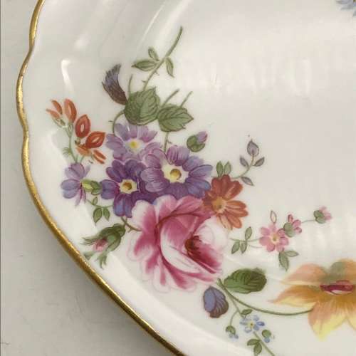 Pair Royal Crown Derby `Posies` Biscuit Plates