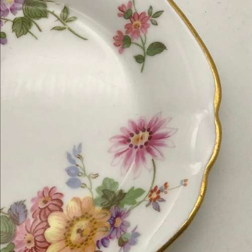 Pair Royal Crown Derby `Posies` Biscuit Plates