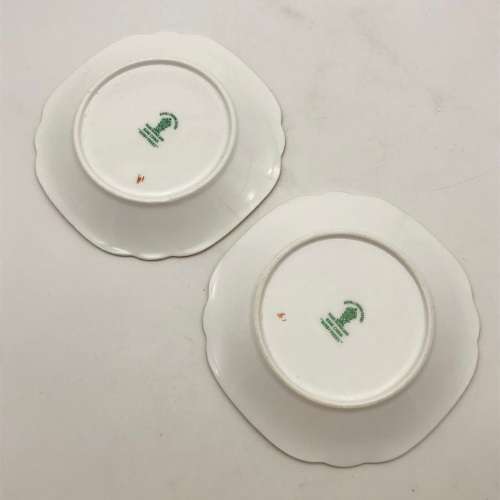 Pair Royal Crown Derby `Posies` Biscuit Plates