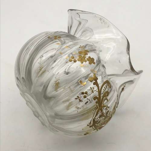 Victorian `Gilt Decorated - Handkerchief` Glass Vase