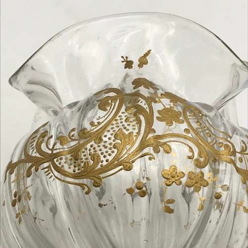Victorian `Gilt Decorated - Handkerchief` Glass Vase