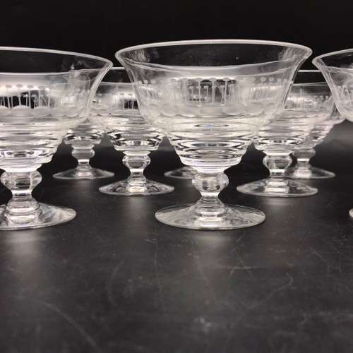 Eight Quality `Stuart` Crystal Dessert Glasses
