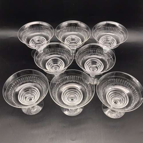 Eight Quality `Stuart` Crystal Dessert Glasses