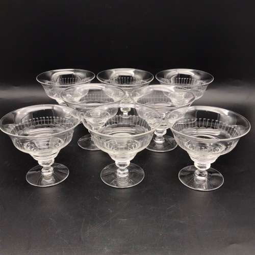 Eight Quality `Stuart` Crystal Dessert Glasses