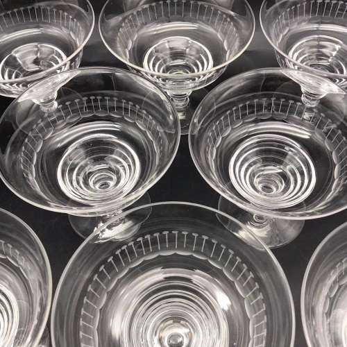 Eight Quality `Stuart` Crystal Dessert Glasses