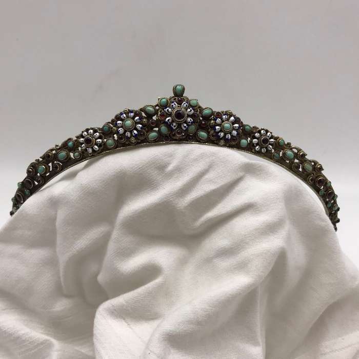 Antique Garnets, Turquoise & Enamel `Austro-Hungarian`Tiara