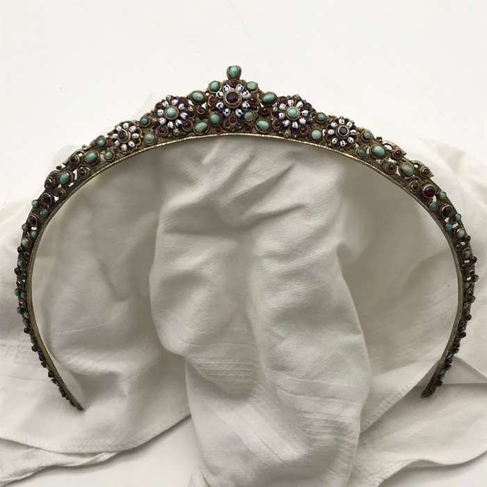 Antique Garnets, Turquoise & Enamel `Austro-Hungarian`Tiara