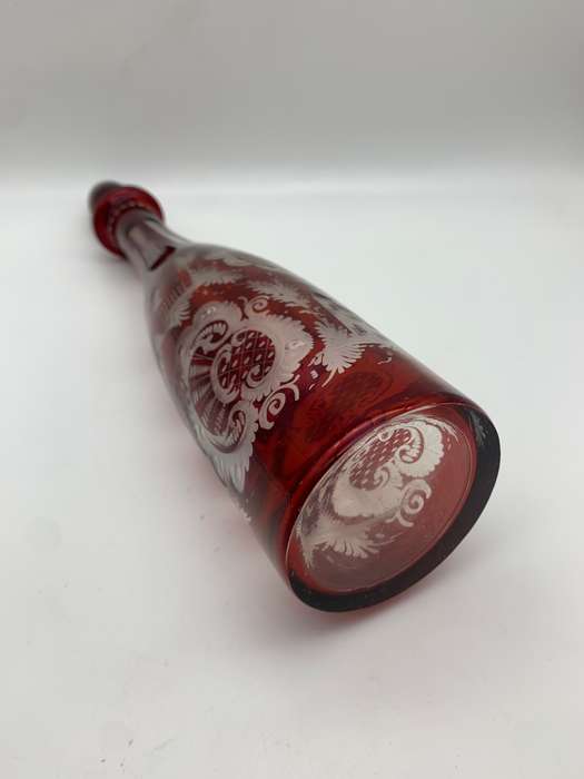 Antique Bohemian `Cut-to-Clear` Crystal Decanter