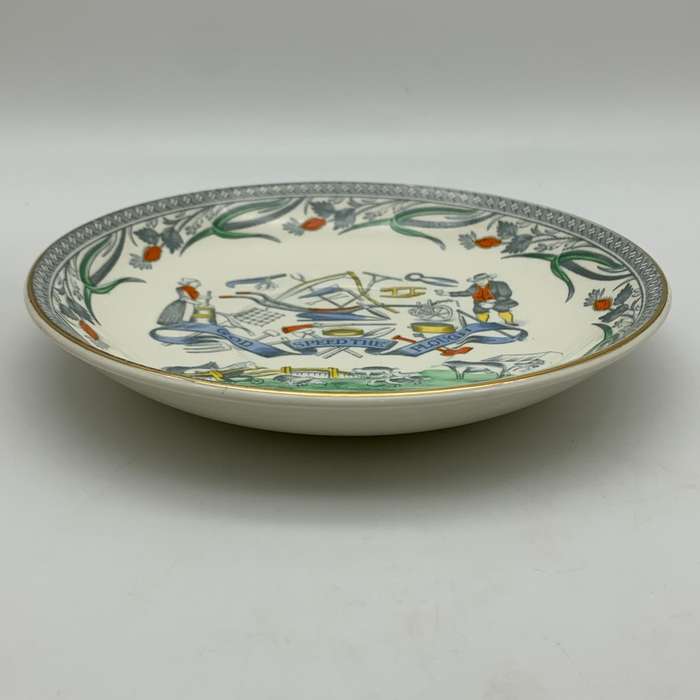 Large Antique `Farmers Arms` Cider Mug & Saucer (Burgess & Leigh)