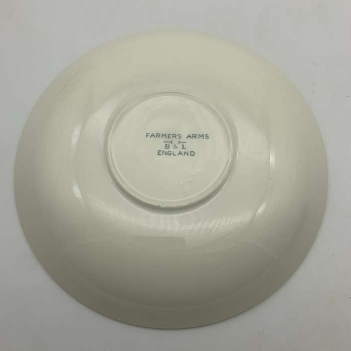 Large Antique `Farmers Arms` Cider Mug & Saucer (Burgess & Leigh)