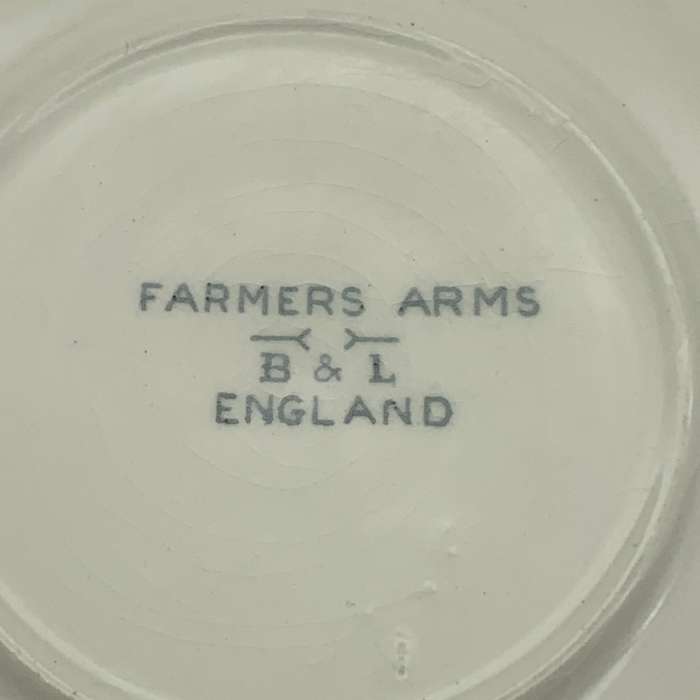 Large Antique `Farmers Arms` Cider Mug & Saucer (Burgess & Leigh)