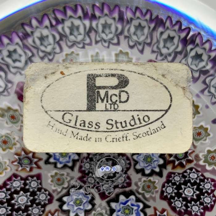 Vintage `Peter McDougall` (PMcD) Glass Paperweight (Signed)