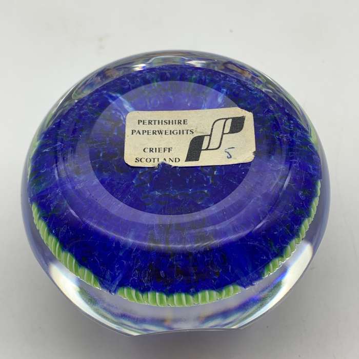Vintage `Perthshire` Glass Paperweight (Signed)