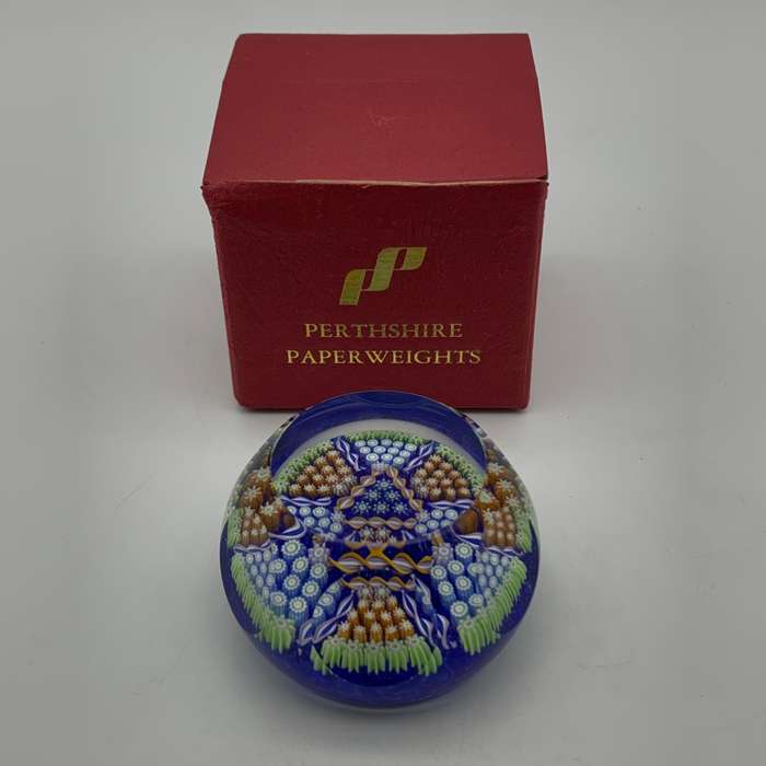 Vintage `Perthshire` Glass Paperweight (Signed)