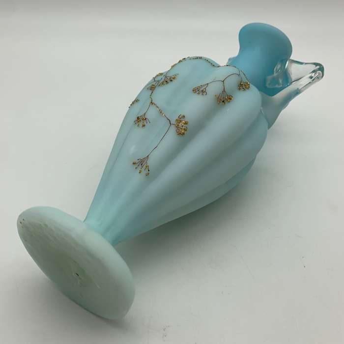 Antique `Blue Satin Glass` Ewer/Jug