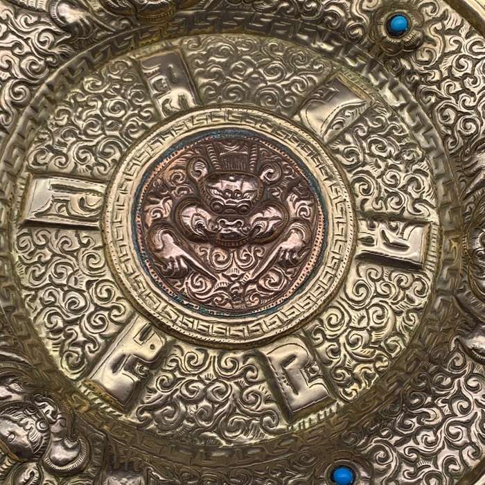 Antique Brass & Copper `Kirtimukha - Chepu` Wall Plate