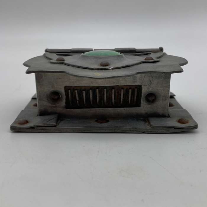 Rare `Arts & Crafts` Pewter & Ruskin Cabochon Box