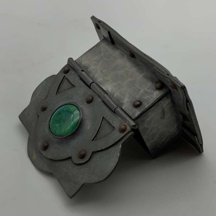 Rare `Arts & Crafts` Pewter & Ruskin Cabochon Box