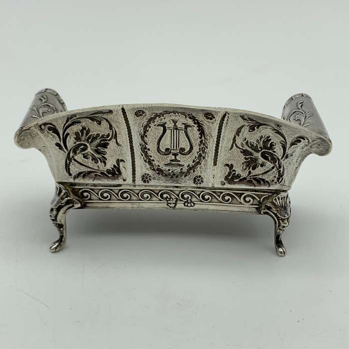 Victorian Silver `Dollhouse` Miniature Sofa (1899)