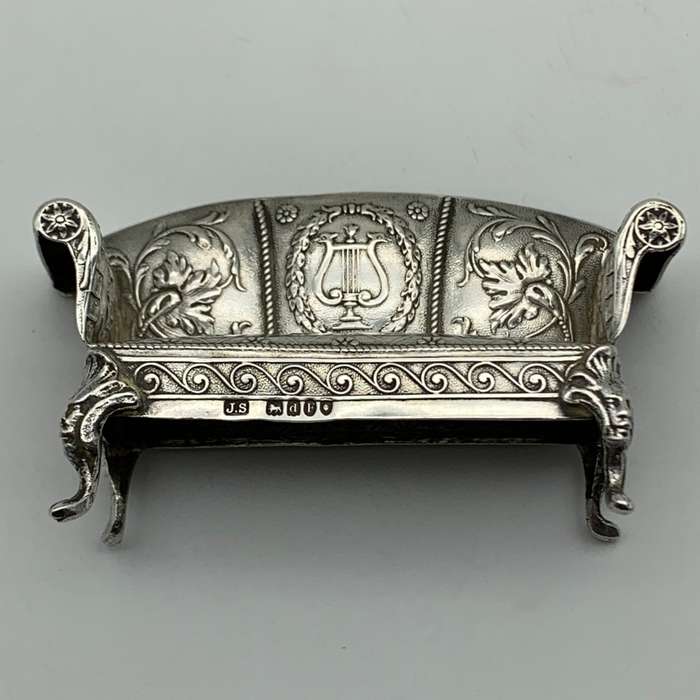 Victorian Silver `Dollhouse` Miniature Sofa (1899)