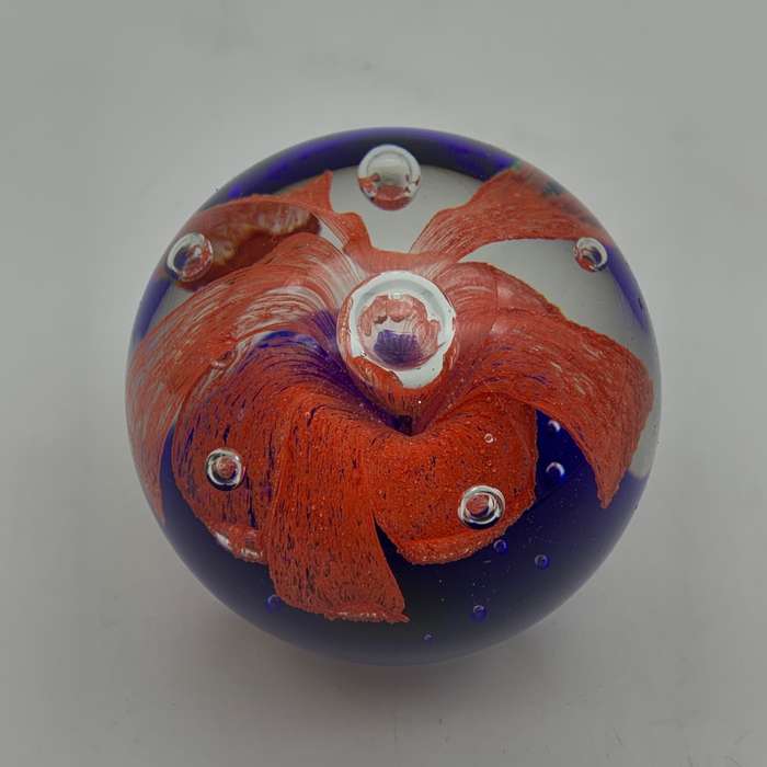 Vintage Art Glass `Flower` Paperweight
