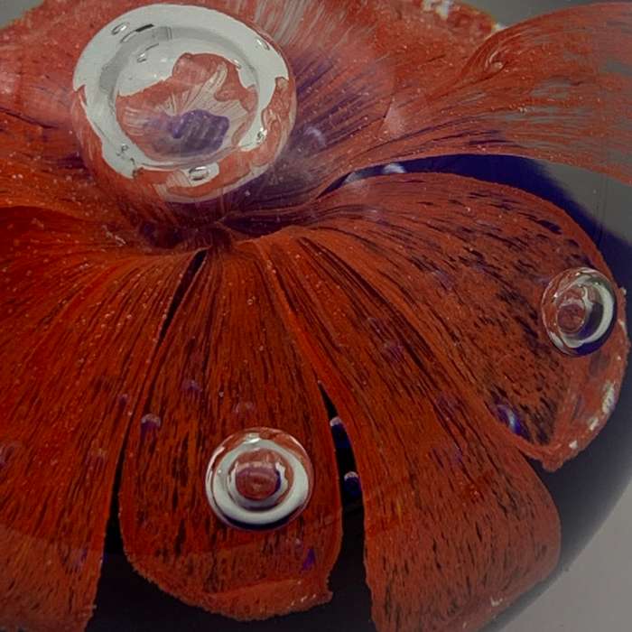 Vintage Art Glass `Flower` Paperweight
