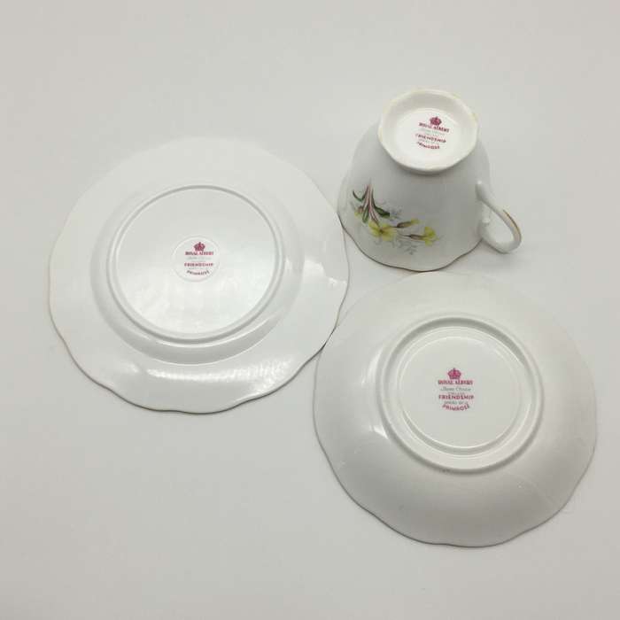 Vintage Royal Albert `Friendship - Primrose` China Trio