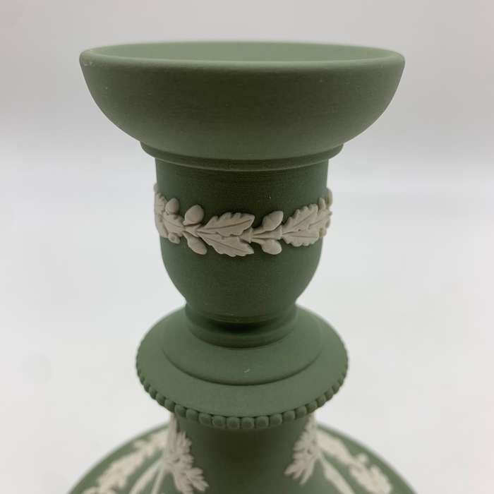 Lovely Green 'Wedgwood' Jasperware Candlesticks