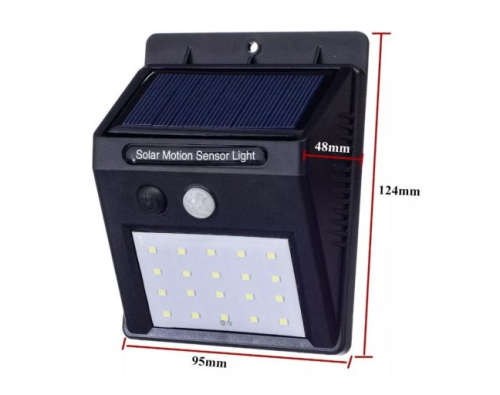 20 LED Solar Power PIR Motion Sensor Wall Light Outdoor Garden Waterproof Lamp