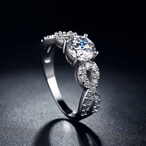 ASTONISHING!! Double Infinity Ring With Simulated Diamond Size 7 US