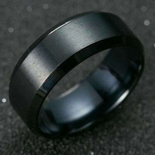 AWESOME! ! 8 mm Black 100% Titanium Ring Size 6 US/L