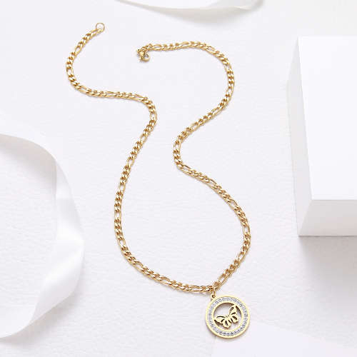 Retail Price: R 1 899 Titanium Butterfly Necklace With Simulated Diamonds  50 cm (SILVER ONLY)