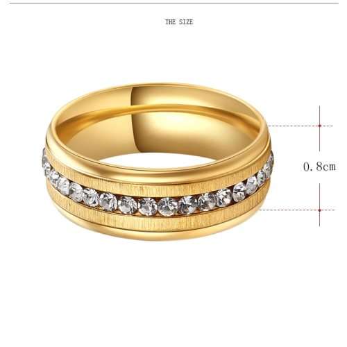 RETAIL PRICE: R 1 599 Titanium Ring With Simulated Diamonds Size 8 US (GOLD ONLY)