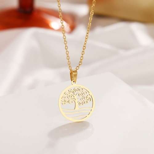 TITANIUM ( NEVER FADE) `Tree Of Life ` Necklace 45 cm (SILVER ONLY)