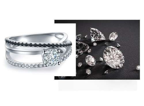 * 0.3 CT 925 STERLING SILVER 3-LAYER CROSS-OVER RING*