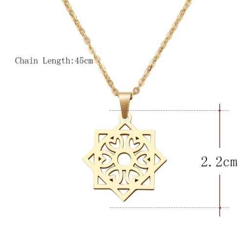 TITANIUM (NEVER FADE) Heart Pattern Necklace 45 cm (SILVER ONLY)