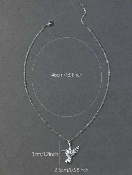 SILVER HUMMINGBIRD NECKLACE