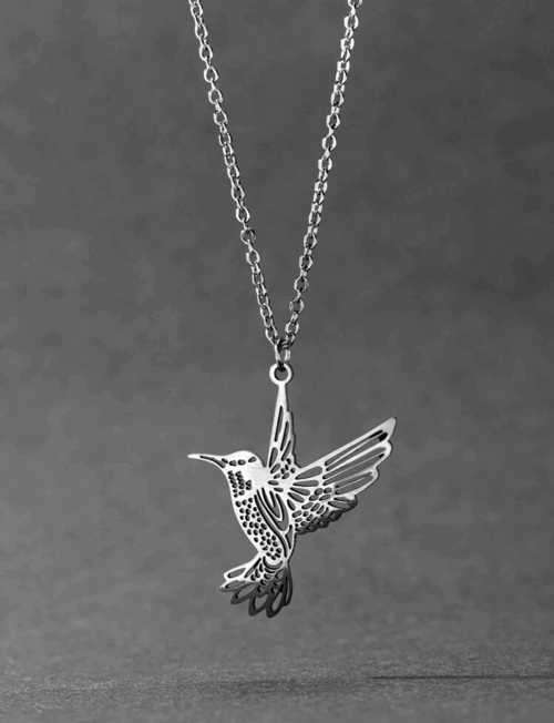 SILVER HUMMINGBIRD NECKLACE