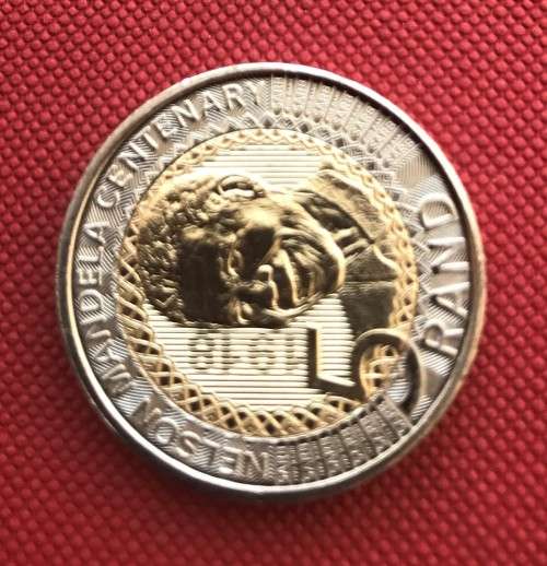 HOLOOGRAMMED 2018 MANDELA 100TH ANNIVERSARY UNC BI-METAL R5