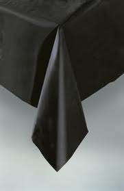 Black plastic table cloth - heavy duty - 137x274cm