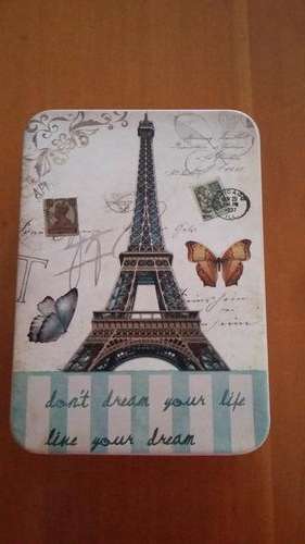 Eiffel Tower metal tin 9x7x2cm
