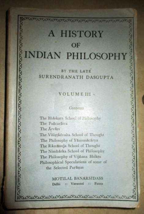 A History of Indian Philosophy  Vol. 3  rare edition