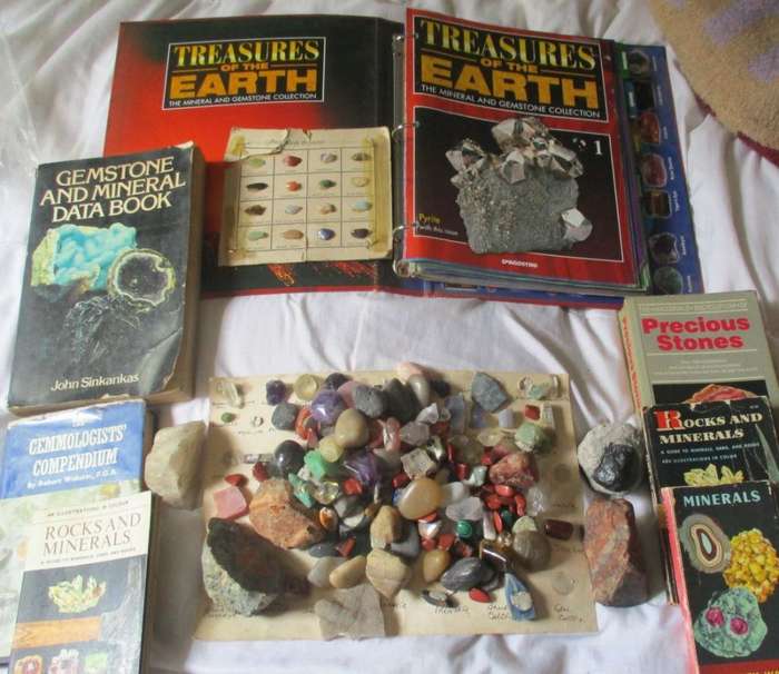 Rock collection and books