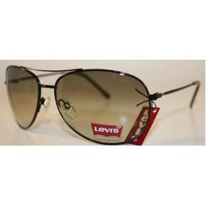 Levis Sunglasses LS161-01 Black Aviator with Light Green Gradient Lens + Free Insured Postage