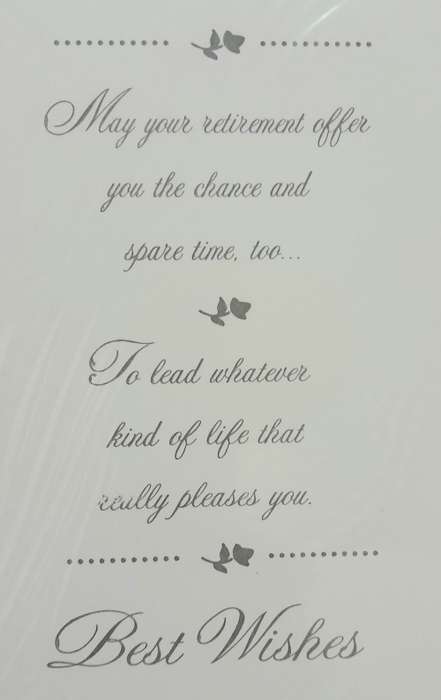Greeting Card Best Wishes as You Retire