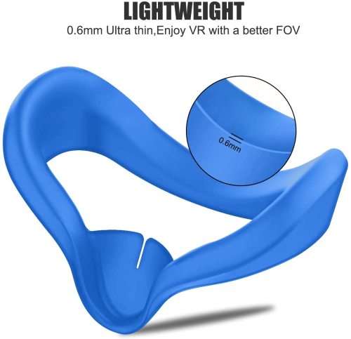 Silicone Cover for Oculus Quest 2 Headset [Sweatproof Facial Interface] Blue
