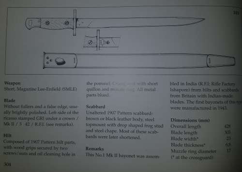 INDIAN NO1 MK2 WW2 BAYONET