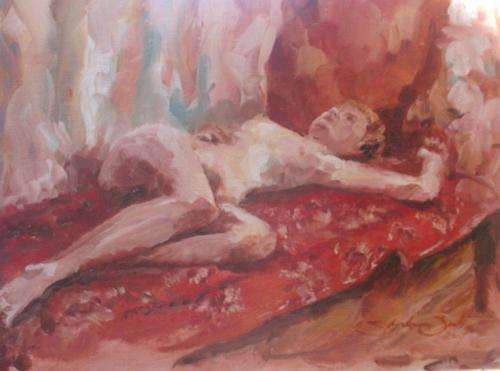 *** STEPHEN SCOTT *** OIL *** RECLINING NUDE *** UNBELIEVABLE R1 START