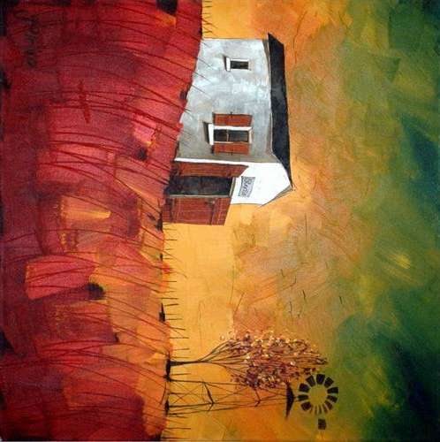 *** GLENDINE *** LARGE *** ORIGINAL OIL *** STUDIO ON FARM IN KAROO